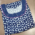 Cotton Pleated, With Pockets, Half Open Medium Printed Nighty