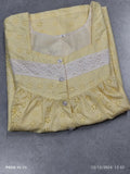 Hacoba Pleated, With Pockets, Half Open Medium Printed Nighty