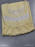 Hacoba Pleated, With Pockets, Half Open Medium Printed Nighty