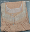 Hacoba Pleated, With Pockets, Half Open Medium Printed Nighty