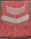 Hacoba Pleated, With Pockets, Half Open Medium Printed Nighty