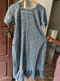 Cotton Tying String, A-line churidar cut Medium Printed Frock Nighty