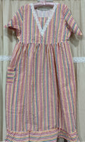Bantex Pleated, With Pockets, Back A-line, Side elastic Medium Printed Frock Nighty