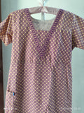 Soft Cotton With Pockets, Back A-line, Side elastic Small Printed Frock Nighty