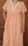 Bantex Pleated, With Pockets, Back A-line, Side elastic Large Printed Frock Nighty