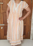 Cotton Pleated, Side zip, With Pockets, Back A-line Medium Printed Maternity Wear