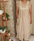 Cotton Pleated, Side zip, With Pockets, Back A-line Medium Printed Maternity Wear