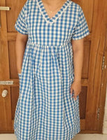 Bantex Pleated, With Pockets, Back A-line, Side elastic Large Printed Frock Nighty
