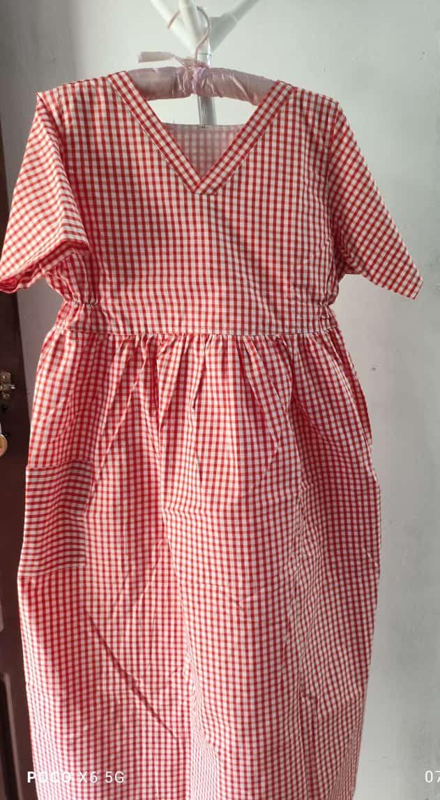Cotton Side zip, Pockets, Back A-line, Side elastic Large Printed Maternity Wear