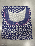 Soft Cotton Pleated, With Pockets, Half Open Large Printed Nighty