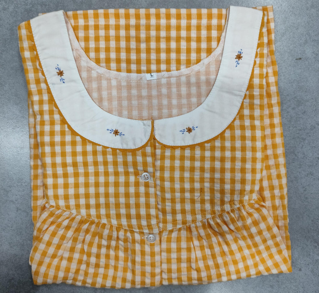 Bantex Pleated, Pockets, Half Open Large Printed Nighty