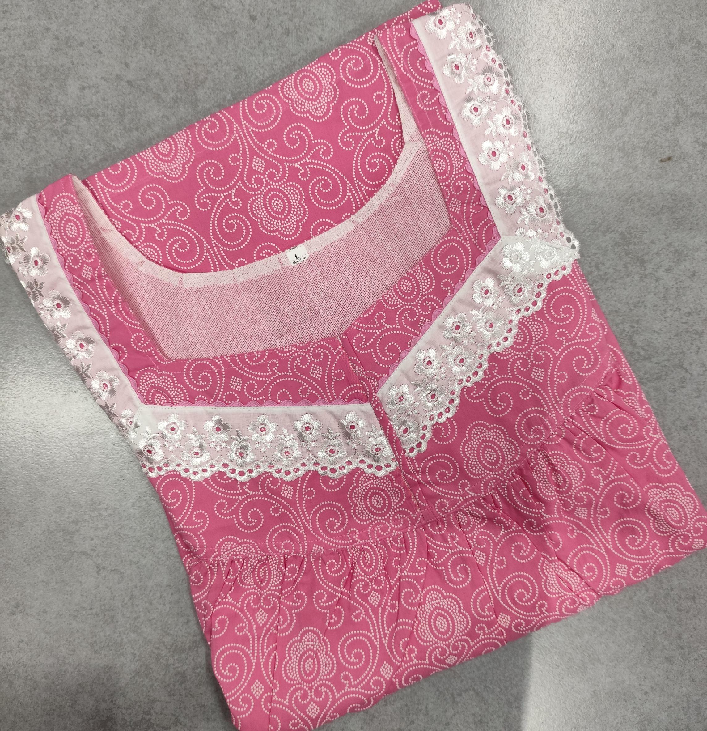 Soft Cotton No Open Large Printed Nighty