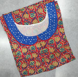 Soft Cotton Pleated, With Pockets, No Open Large Printed Nighty