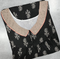 Soft Cotton Pleated, With Pockets, No Open Large Printed Nighty