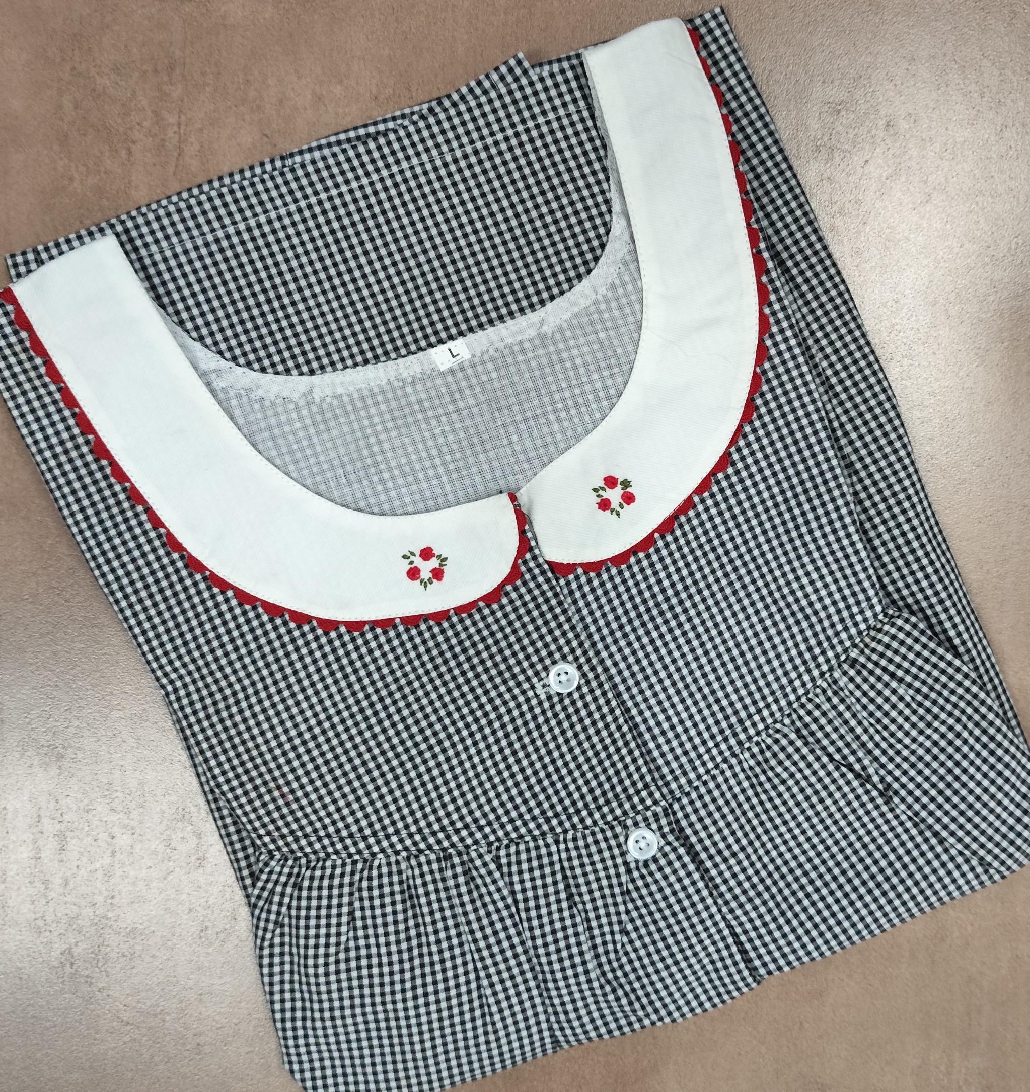 Bantex Pleated, With Pockets, Half Open Large Printed Nighty