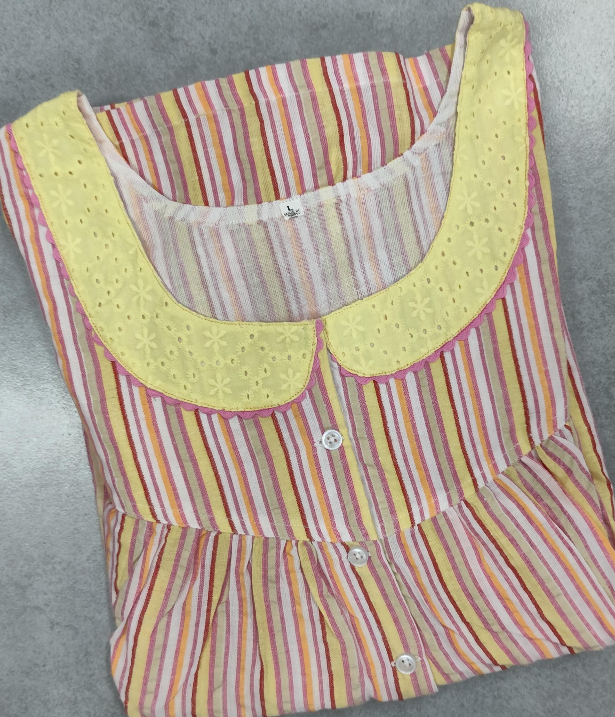 Bantex Pleated, With Pockets, Half Open Large Printed Nighty