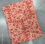 Cotton Pleated, With Pockets, Half Open Large Printed Nighty