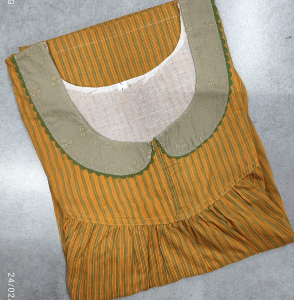 Soft Cotton Pleated, With Pockets, No Open Large Printed Nighty