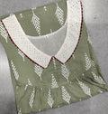 Soft Cotton Pleated, With Pockets, No Open Large Printed Nighty