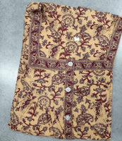 Cotton Pleated, With Pockets, Half Open Medium Printed Nighty