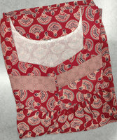 Soft Cotton Pleated, With Pockets, No Open Medium Printed Nighty