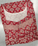 Soft Cotton Pleated, With Pockets, No Open Medium Printed Nighty