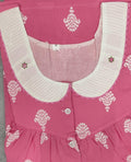 Soft Cotton Pleated, With Pockets, Half Open Medium Printed Nighty