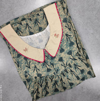 Soft Cotton Pleated, With Pockets, No Open Medium Printed Nighty