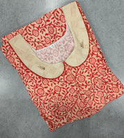 Cotton Pleated, With Pockets, No Open Medium Printed Nighty