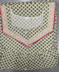 Cotton Pleated, With Pockets, Half Open Medium Printed Nighty