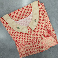 Cotton Pleated, With Pockets, No Open Medium Printed Nighty