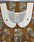 Soft Cotton Pleated, With Pockets, Half Open Medium Printed Nighty