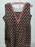 Cotton Pockets, Back A-line, Sleeveless, Side elastic Large Printed Frock Nighty