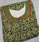 Cotton Pleated, Pockets, No Open Medium Printed Nighty