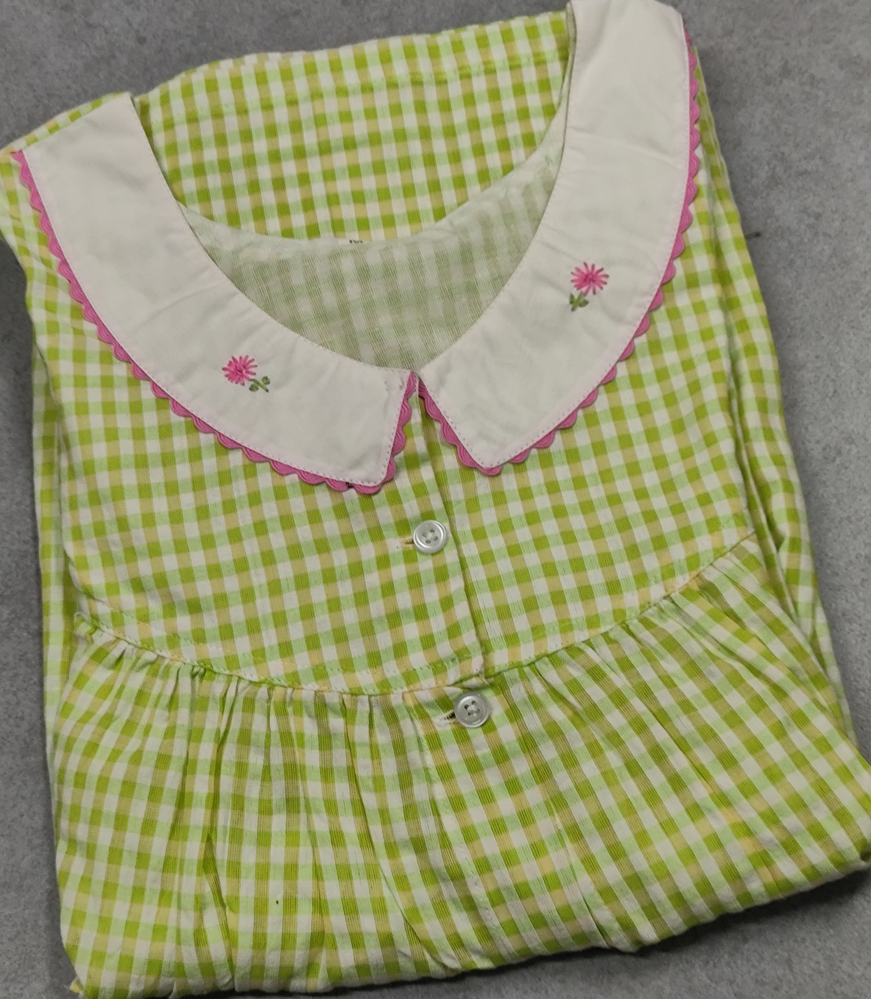 Cotton Pleated, Pockets, No Open Medium Printed Nighty