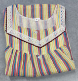 Cotton Pleated, Pockets, Full Open Medium Printed Nighty