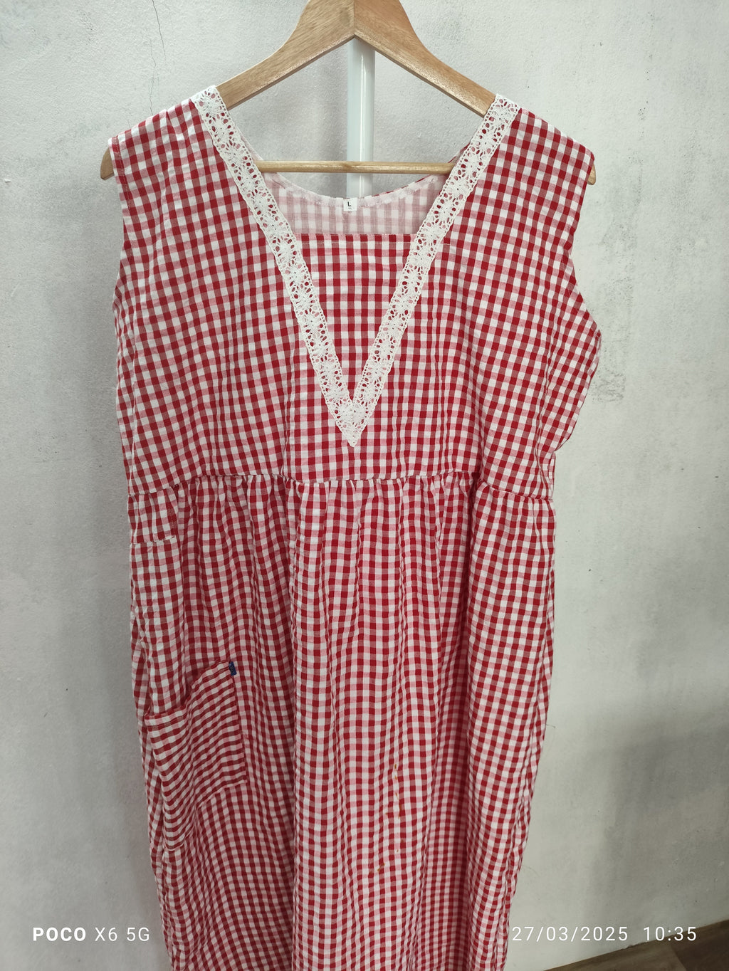 Cotton Pleated, With Pockets, Back A-line, Side elastic Large Printed Frock Nighty