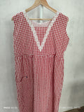 Cotton Pleated, With Pockets, Back A-line, Side elastic Large Printed Frock Nighty