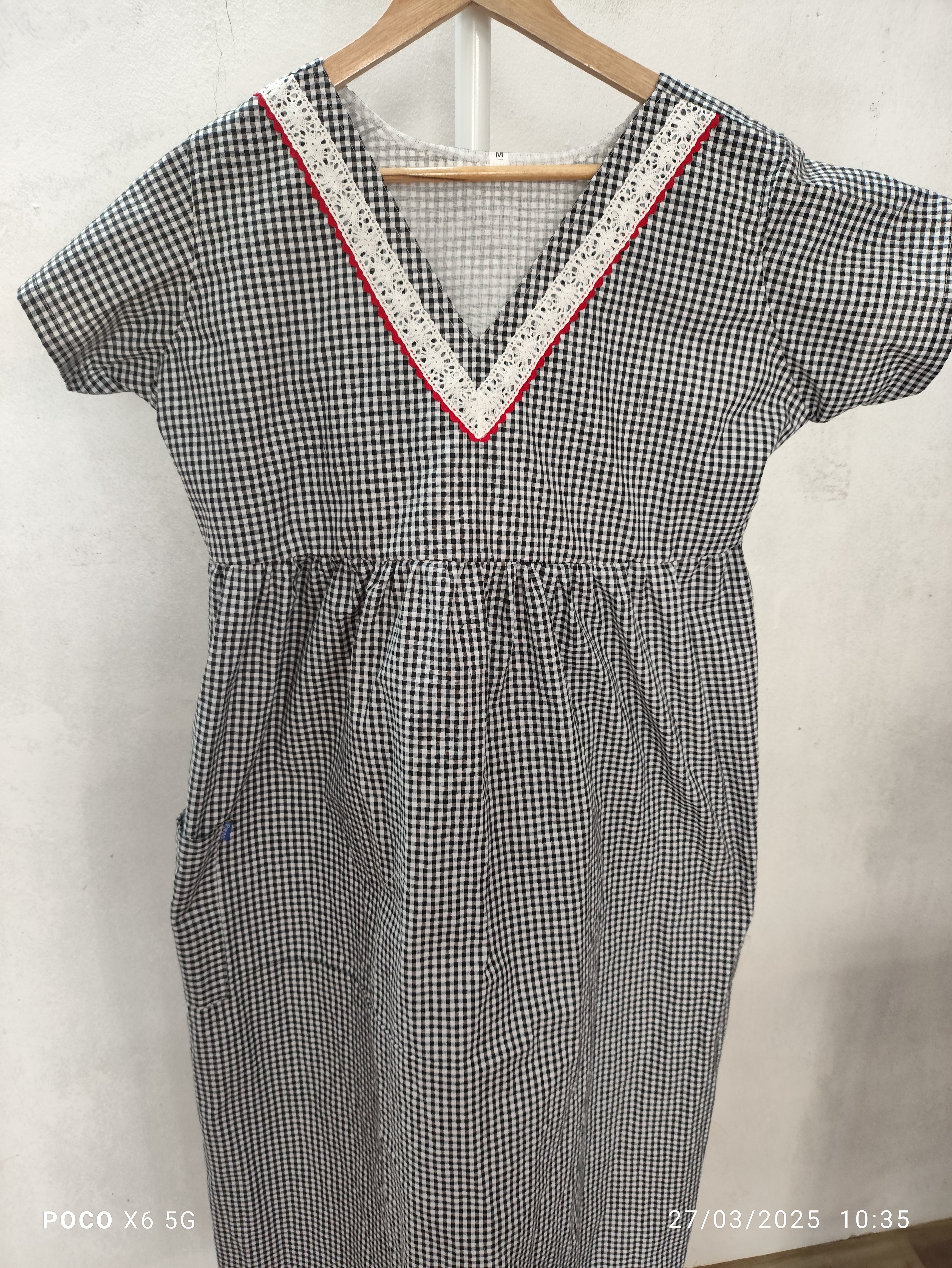 Cotton Pleated, With Pockets, Back A-line, Sleeveless, Side elastic Large Printed Frock Nighty