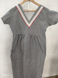 Cotton Pleated, With Pockets, Back A-line, Sleeveless, Side elastic Medium Printed Frock Nighty