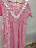 Bantex Pleated, With Pockets, Back A-line, Side elastic Large Printed Frock Nighty