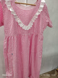 Bantex Pleated, With Pockets, Back A-line, Side elastic Large Printed Frock Nighty