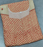 Cotton Pleated, With Pockets, No Open Large Printed Nighty