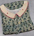 Cotton Pleated, With Pockets, Half Open Large Printed Nighty