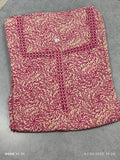 Cotton Pleated, With Pockets, No Open Large Printed Nighty