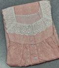 Hacoba Pleated, With Pockets, Half Open Medium Printed Nighty