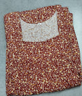 Cotton Pleated, No Open Medium Printed Nighty
