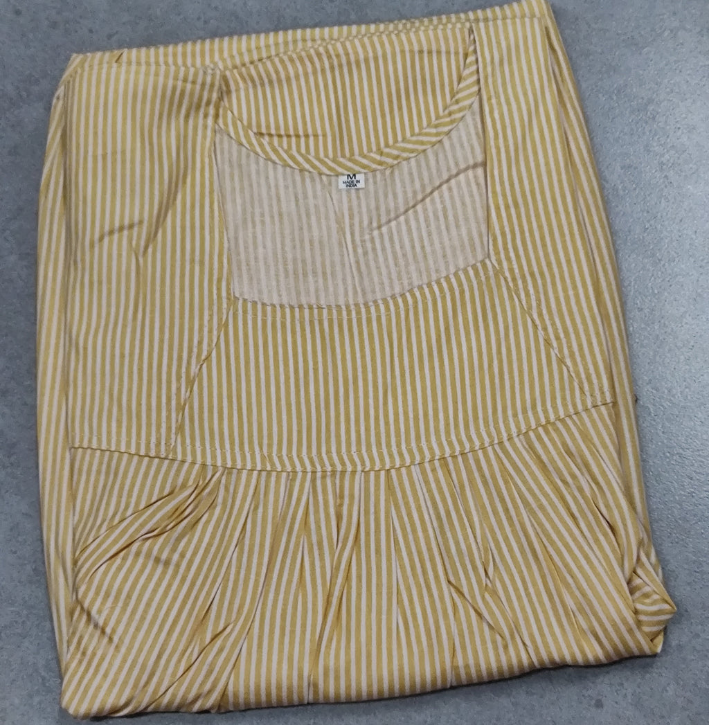 Cotton Pleated, No Open Medium Printed Nighty