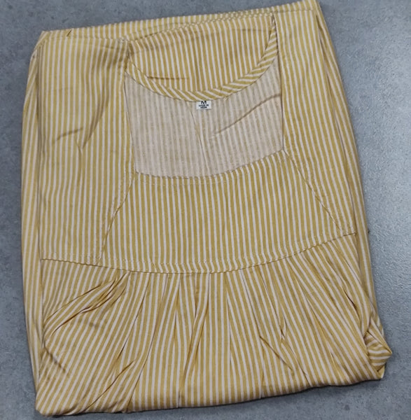 Cotton Pleated, No Open Medium Printed Nighty