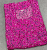 Cotton Pleated, No Open Medium Printed Nighty
